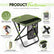 CAMDOOR Portable Folding Stool 16 Inch Collapsible Stool for Adults 400 lbs