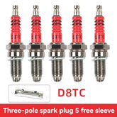D8TC 3 Electrode Spark Plug Replacement for CG 125cc 150cc 200cc 250cc CF250 4 Stroke Gasoline Engine ATV Motorcycle Scooter Replace D8RC