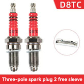 D8TC 3 Electrode Spark Plug Replacement for CG 125cc 150cc 200cc 250cc CF250 4 Stroke Gasoline Engine ATV Motorcycle Scooter Replace D8RC