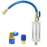 3 PCS Oil and Dye Injector Tool, R134A Compressor Oil Injector Kit with Quick Coupler, AC Oil Injection Tool Backflow Prevent Kit with 1/4" SAE Connector, Car Accessories