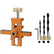 Upgrade 3 in 1 Cabinet Door Installation Jig with Support Base, Cabinet Door Mounting Jig with Adjustable Positioner, Aluminium Alloy for Most Cabinet Doors(with 3 Drill Bits)