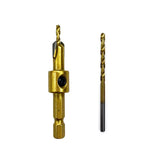 Hex Shank Titanium Countersink Drill Bit, Adjustable Wood Chamfer Screw Hole Drill Bit, Replaceable Titanium Twist Drill Bit for DIY Wood Furniture Carpentry Projects