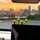 Cute Car Dashboard Decorations Money Tree Mini Plant Set of 4, Tiny Fake Plants for Car Interior Dashboard Accessories, Small Desk Decor for Computer Monitor Office Home