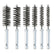 6 Pcs Stainless Steel Bore Brush Set with 1/4" Hex Shank Twisted Wire Bristles, Different Sizes (8, 10, 12, 15, 17, 19mm) for Rust and Tube Cleaning