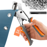 Grommet Tool Kit Eyelet Plier: Handheld Puncher Set with 500pcs 3/8 inch (10mm) Silver Grommets, Manual Eyelet Kits Press Machine for Banner