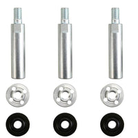 3pcs M10 Angle Grinder Extension Connecting Rod Stainless Steel Polishing Machine Adapter Lever Shank Lengthen Connecting Rod with Upper and Lower Pressure Plates for 100 Type