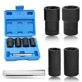 1/2 Inch Drive Impact Lug Nut Socket 5Pcs Lug Nut Remover Extractor Tool Locking Lug Nut Removal Tools 17Mm 19Mm 21Mm 22Mm Stripped Bolt Remover Lug Nut Extractor Set