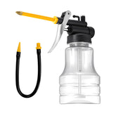 Oil can pump injector, 250ml transparent pump oil can