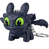 Premium Night Fury Dragon Keychain with LED Light & Moving Wings, Mini Fantasy Figure Charm for Keys, Backpack & Gift