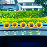 5 Pack Sunflower Car Interior Hanging Ornaments Cute Shaking Dashboard Decorations Colorful Flower Rearview Mirror Pendants Auto Interior Aesthetic Accessories for Vehicle Styling Gift Set