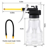 Oil can pump injector, 250ml transparent pump oil can