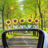 5 Pack Sunflower Car Interior Hanging Ornaments Cute Shaking Dashboard Decorations Colorful Flower Rearview Mirror Pendants Auto Interior Aesthetic Accessories for Vehicle Styling Gift Set