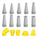 Caulking Nozzle Set, PP 15 Piece Integrated Rubber Tool Durable Sausage Accessory Easy Finisher Strong Construction, for Bathroom, Kitchen, Window, Repair Work