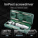 7Pcs Impact Driver Kit, 163mm Drive Manual Reversible Impact Driver, Flathead 35mm,70mm, and Phillips 35mm,70mm Bits