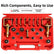 26PCS Alloy Automotive AC Leak Detector Tester Tool Kit with Connectors for Vehicle Air Conditioner Compressor and Condenser Repair in Portable Storage Case