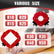 Round Corner Radius Template,Router Corner Template Set, Radius Jig with Guide Pin, R10-R50 Corner Templates, Red Aluminum