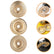 3pcs Gold Woodworking Grinding Disc Set with Flat, Beveled, and Curved Surfaces Alloy Steel Polishing Wheels for Wood Carving and Shaping with Abrasive Buffing Pads