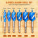6-Piece Wood Auger Drill Bit Set (1/2" to 1-1/8"), High Carbon Steel Impact Wood Boring Bits with 1/4" Quick Change Hex Shank, Tri-Tip & 3-Flute Design for Hardwood, Softwood & Plastic