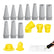 Caulking Nozzle Set, PP 15 Piece Integrated Rubber Tool Durable Sausage Accessory Easy Finisher Strong Construction, for Bathroom, Kitchen, Window, Repair Work