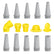 Caulking Nozzle Set, PP 15 Piece Integrated Rubber Tool Durable Sausage Accessory Easy Finisher Strong Construction, for Bathroom, Kitchen, Window, Repair Work