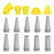 Caulking Nozzle Set, PP 15 Piece Integrated Rubber Tool Durable Sausage Accessory Easy Finisher Strong Construction, for Bathroom, Kitchen, Window, Repair Work