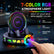 15W Car Mount Charger with 7-Color RGB Light, Car Phone Holder for Your Car, Horizontal Mode Wireless Charging, 360° Rotating Strong Suction Mount for iPhone 17 Pro Max 16 15 14 13 12