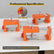 Cabinet Clamps, Cabinetry Clamps Cabinet Face Frame Clamps Cabinet Installation Clamps Cabinet Tools with Two Side Screws and Alignment Plate, 2 Pack, Up to 440 lbs Load Capacity, Orange