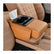 Car Center Console Armrest Pillow, Memory Foam Leather 4 in 1 Vehicle Arm Rest Cover with Tissue Box 2 Side Storage Bag Cup & Phone Holder, Auto Armrest Cushion, Universal Fit (Orange)