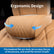 Car Headrest Pillow for Driving Memory Foam Palomino Brown 1 Pack | Soft Comfortable Leather Seat Head Rest Pillow Headrest Travel Neck Support Cushion for Most Cars SUV Home Office Chair