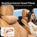 Car Headrest Pillow for Driving Memory Foam Palomino Brown 1 Pack | Soft Comfortable Leather Seat Head Rest Pillow Headrest Travel Neck Support Cushion for Most Cars SUV Home Office Chair