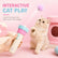 Automatic Cat Toy Ball Launcher Interactive Electric Cat Teaser with Fluffy Balls, Hands-Free Indoor Cat Exercise Toy with Random Launching, Quiet Motor, Mental Stimulation & Active Play