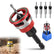 Drill Bit Depth Stop Collars 4 piece Countersink Drill Bit Set with Depth Stop Adjustable Four Flute Bits for Hidden Screw Woodworking Red