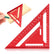 Carpenter Square, Aluminum Rafter Square with MM Markings Only, Metric Layout Tool for Woodworking Framing and DIY, Red