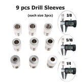 Self Centering Doweling Jig Woodworking Joinery Hole Drill Guide with 1/4 5/16 3/8 Inch Positioner Locator Tool Red Wave Hardware Precise Punch Drilling Jig Kit