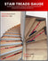 Stair Tread Template Tool, 8" to 60"Jig, Adjustable for Measuring | 360° Adjustable Angle, 0.16in Thickness, CNC Anodized Surface, Laser Scale, Precise Measuring Tool for Stairs, Floor, Cabinet