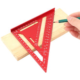 Carpenter Square, Aluminum Rafter Square with MM Markings Only, Metric Layout Tool for Woodworking Framing and DIY, Red