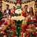 Christmas Cone Bouquet, Tabletop Centerpiece with Plush Flower