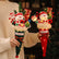 Christmas Cone Bouquet, Tabletop Centerpiece with Plush Flower