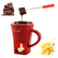 Chocolate Heating Cup 150ML, Christmas Ceramic Mug, Chocolate Melter with Fork, Cheese Fondue Cup, Couple Christmas Gift