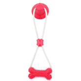 Indoor Dog Tug Toy with Suction Cup Base, Textured Bone Chew Head and Rope Pull Design for Daily Dog Play Time Pet Rope Tug Plaything Floor Chew Accessory Canine Pull Toy Home Play Pet Mouth Bone