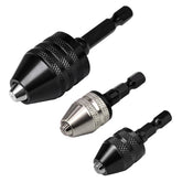 3Pieces Keyless Drill Chuck Adapter Set, 1/4 Inch Hex Shank Quick Change Drill Bit Converter, 0.3-3.6mm and 03.-6.5mm and 0.6-8mm for Impact Drivers and Power Drills Compatible with Milwaukee, DeWalt, Makita