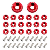 20PCS Bumper Fender Washer Bolt, M6×20mm Aluminum Alloy Engine Bay Dress Up Bolts Fasteners Kit, CNC Finishing Fender Washer JDM Car Modification Installation Hardware Kit