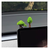 Cute Car Dashboard Decorations Money Tree Mini Plant Set of 4, Tiny Fake Plants for Car Interior Dashboard Accessories, Small Desk Decor for Computer Monitor Office Home