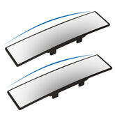 Panoramic Clip-On Rearview Mirror, Universal 11.81in Interior Clip-on Wide Angle Mirror, Anti-Glare HD Glass Rear View Mirrors, Reduce Blind Spots, No Distortion, Fits All Cars