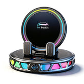 15W Car Mount Charger with 7-Color RGB Light, Car Phone Holder for Your Car, Horizontal Mode Wireless Charging, 360° Rotating Strong Suction Mount for iPhone 17 Pro Max 16 15 14 13 12