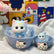 Mom &amp; Baby Cat Squishy Set with Matching Woven Baskets, Cute Slow-Rebound Stress Relief Toy