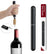 Pneumatic wine opener with foil cutter for wine bottles