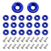 20PCS Bumper Fender Washer Bolt, M6×20mm Aluminum Alloy Engine Bay Dress Up Bolts Fasteners Kit, CNC Finishing Fender Washer JDM Car Modification Installation Hardware Kit