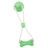 Indoor Dog Tug Toy with Suction Cup Base, Textured Bone Chew Head and Rope Pull Design for Daily Dog Play Time Pet Rope Tug Plaything Floor Chew Accessory Canine Pull Toy Home Play Pet Mouth Bone