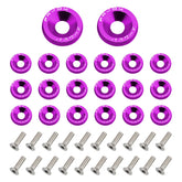 20PCS Bumper Fender Washer Bolt, M6×20mm Aluminum Alloy Engine Bay Dress Up Bolts Fasteners Kit, CNC Finishing Fender Washer JDM Car Modification Installation Hardware Kit